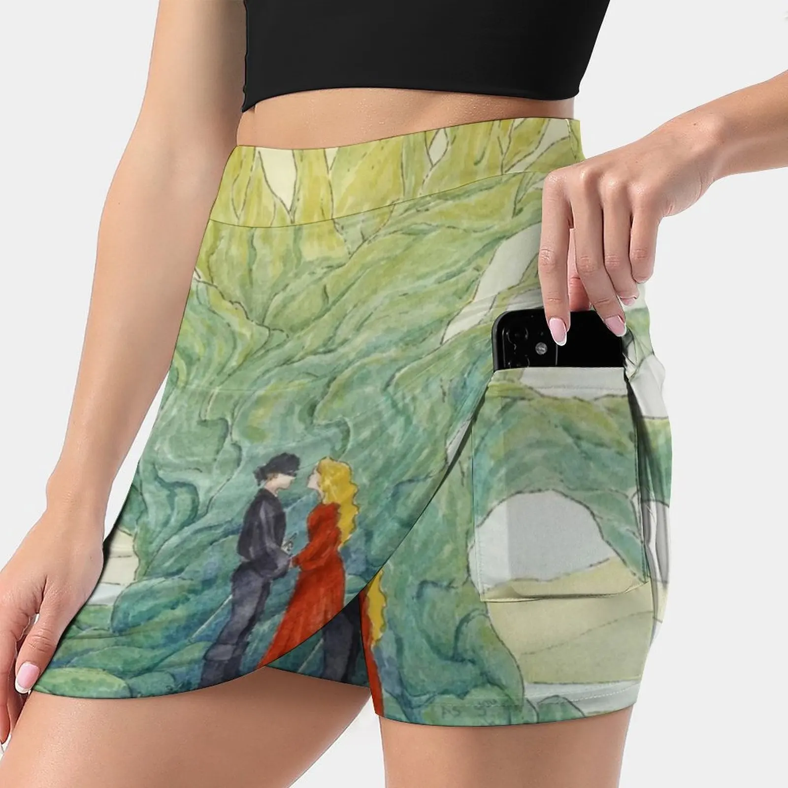 

As You Wish Women's skirt Mini Skirts A Line Skirt With Hide Pocket Watercolor Fantasy Princess Bride Love Romance Tree Naomi