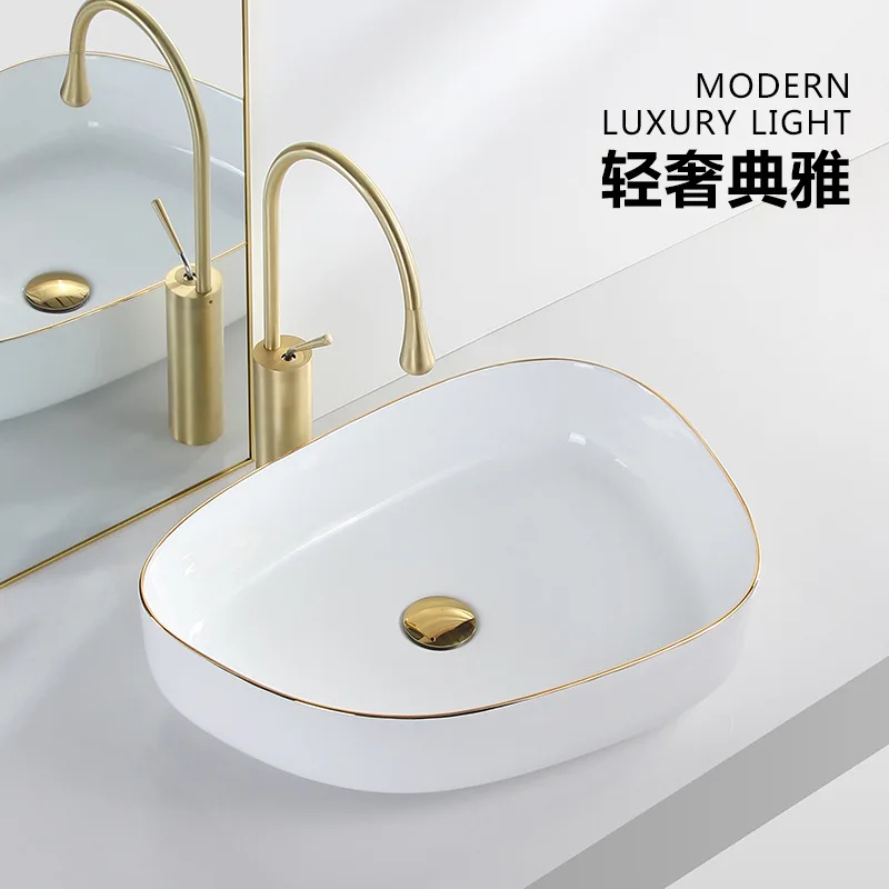 

Light luxury Phnom Penh countertop basin, bathroom washbasin, balcony washbasin, ceramic , personalized