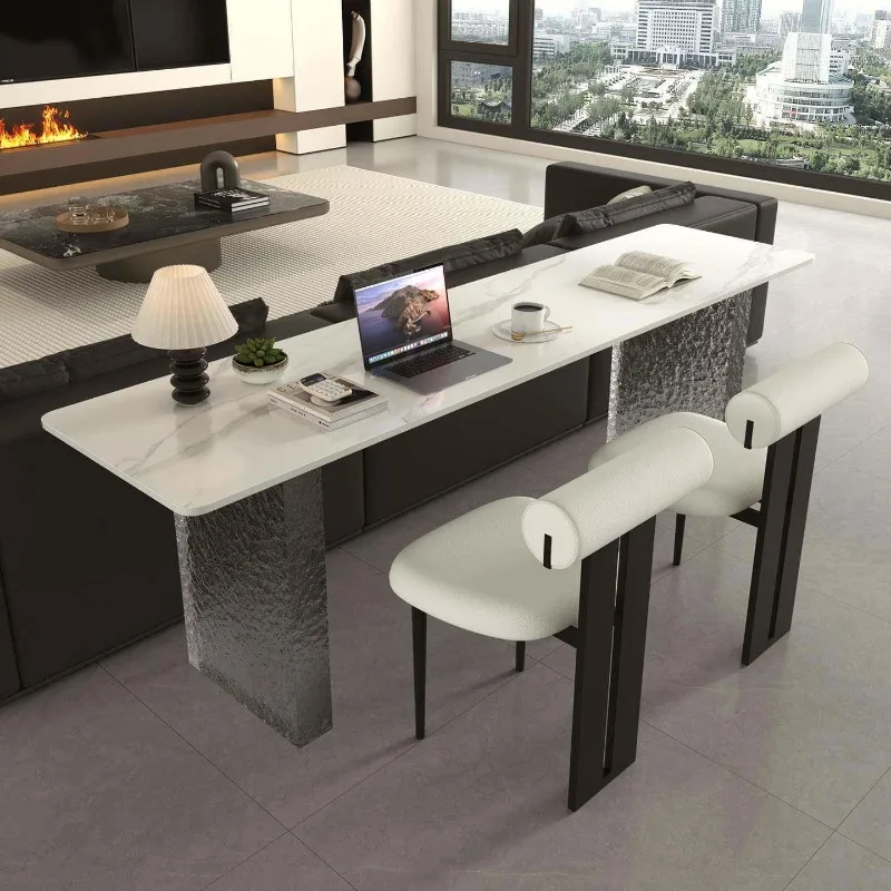 Floating office desk, sofa rear long table, office computer desk, Italian minimalist sintered stone desk, home living room
