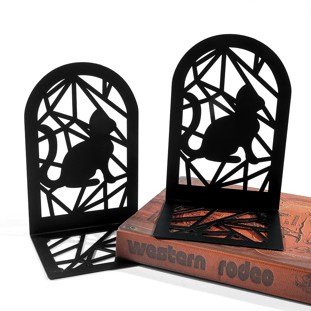 Imagem -04 - Gato Preto Livro Termina para os Amantes Heavy Duty Metal Bookends Office Desktop Rack Casa Suprimentos