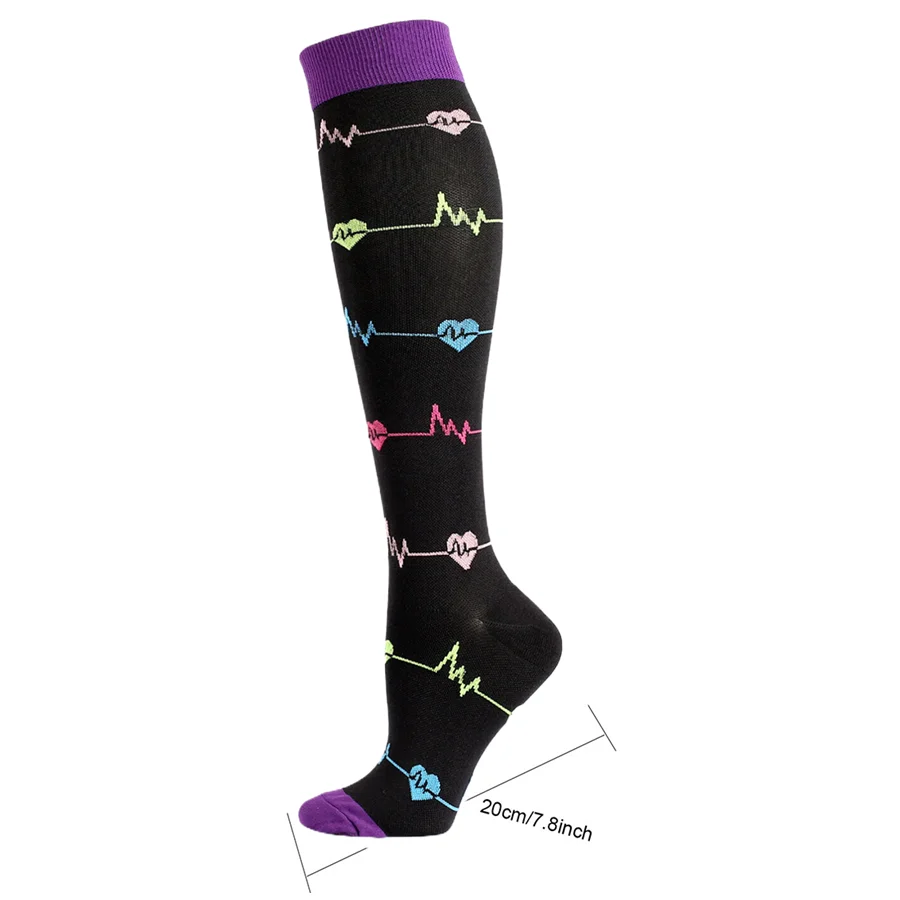 6Pairs Random Sport Athletic Compression Socks For Men Women Running Cycling Yoga Socks