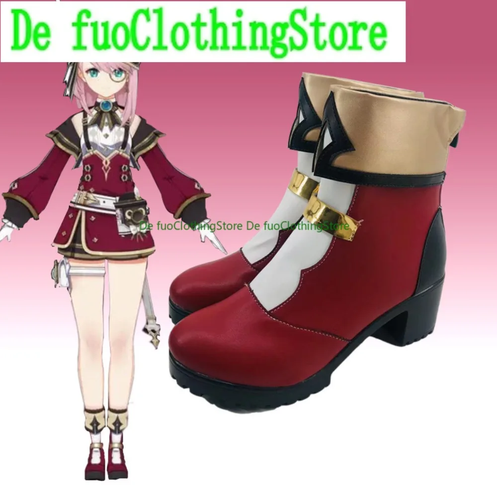 DefuoClothing Genshin Impact Charlotte Buty do Cosplayu Anime Gra Buty i Kozaki do Odgrywania Ról na Halloween