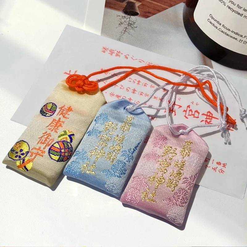 和風お守りカーバッグ吊り下げ飾り魅力的な寺院野生の森の神社保護お守りバッグ反射アクセサリー