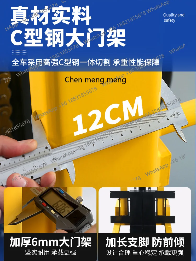 

E1001 ss Manual Lift Truck 2/3 T Truck Lifting Stacker Hand Push Loader Cattle Forklift