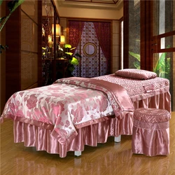 Lace 4pcs/set Beauty Salon Bedding Sets Bed Cover Tuina Spa Massage Bedcover Stoolcover Pillowcase Duvet Cover Beddings