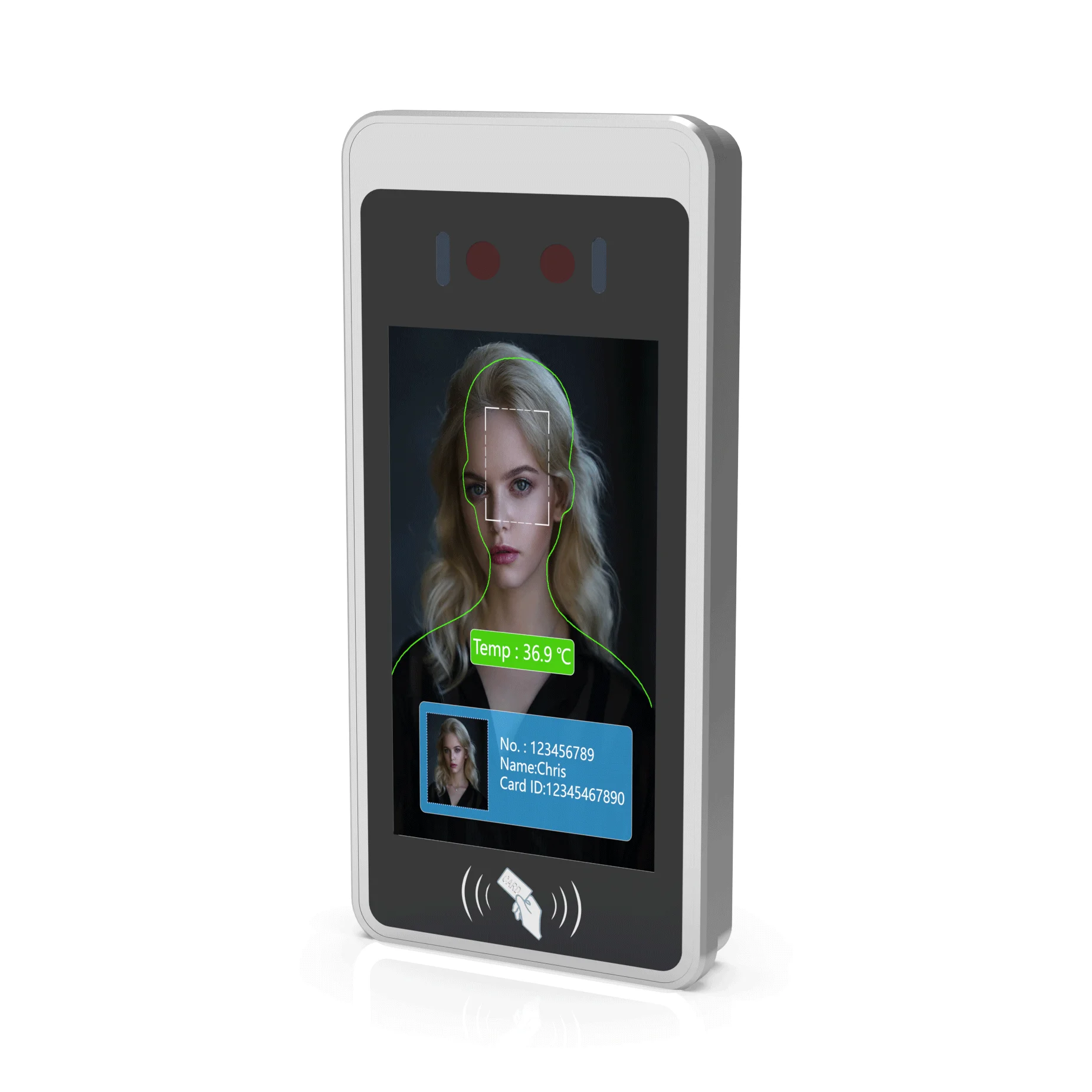 Face Recognition Time Attendance Card Reader With Night Vision Customized Logo Waterproof Access Control System