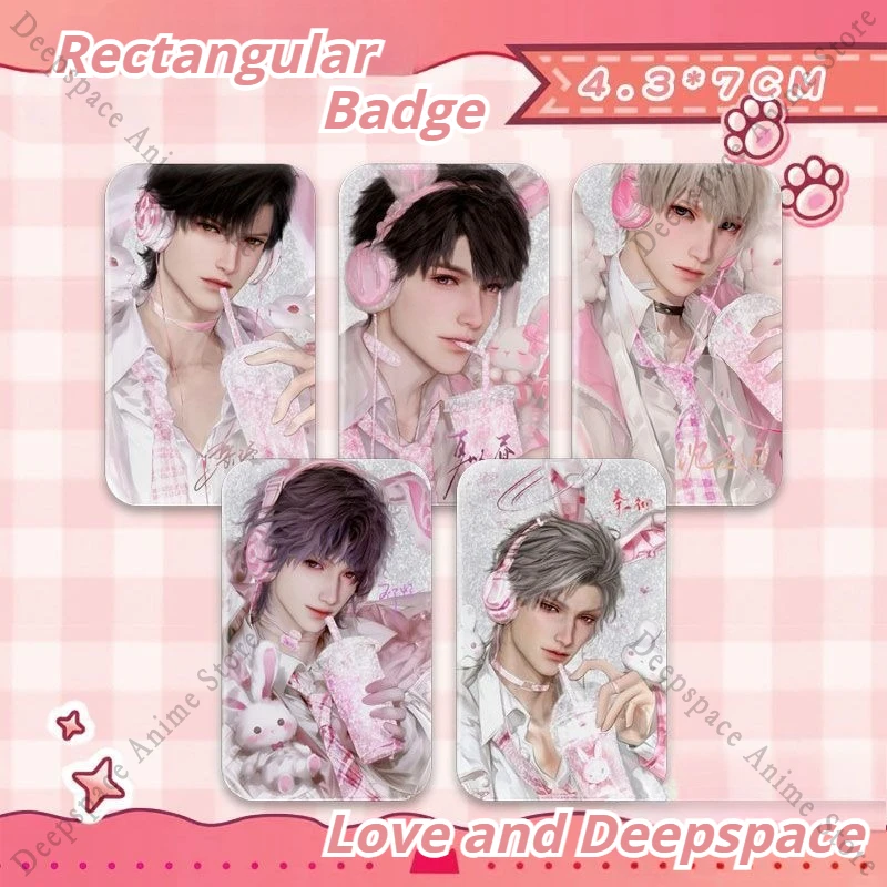 

4.3*7CM Game Love and Deepspace Sylus Rafayel Xavier Zayne Caleb Cosplay Anime Costume Rectangular Badge Brooch Fans Gift Props