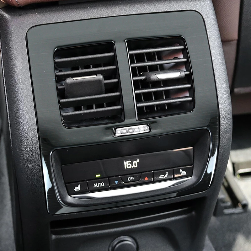 

Car Rear Armrest Air Condition Outlet Frame Decoration Trim For BMW X3 X4 G01 G02 2018-2022 Stainless Steel Interior Accessories