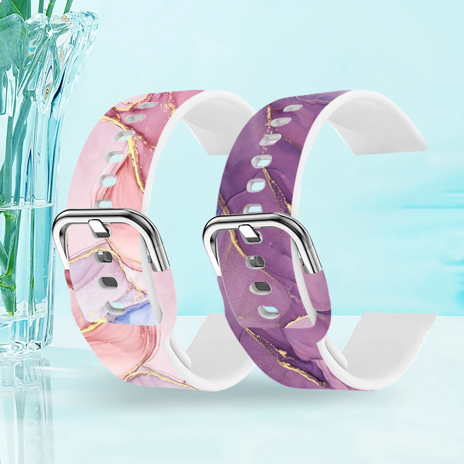 20mm 22mm Jade Abstraction Watch Strap for Samsung Galaxy 6/5 40mm 44mm Replaceable Bracelet for Amazfit Balance 5Pro Watchband