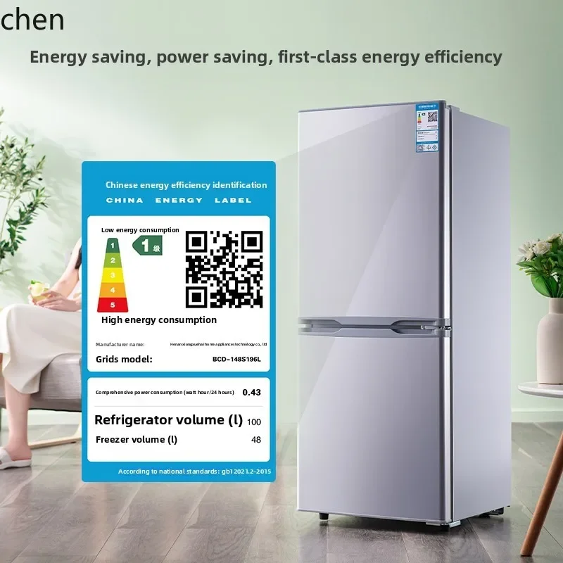 Geladeira pequena casa dupla porta dormitório único mini eficiência energética de primeira classe e economia de energia