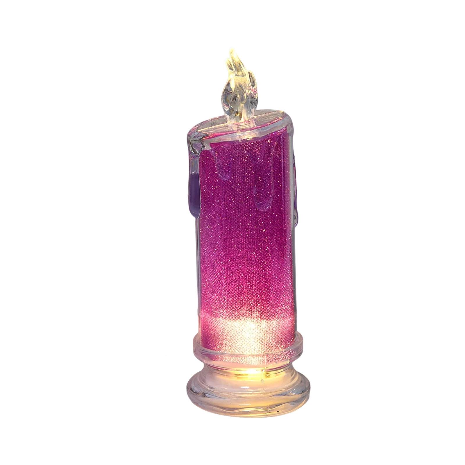 Led Flameless Candles Holiday Decorations Led Transparent Cylindrical Candles Reusable Realistic Candles Bedrooms Party Supplies
