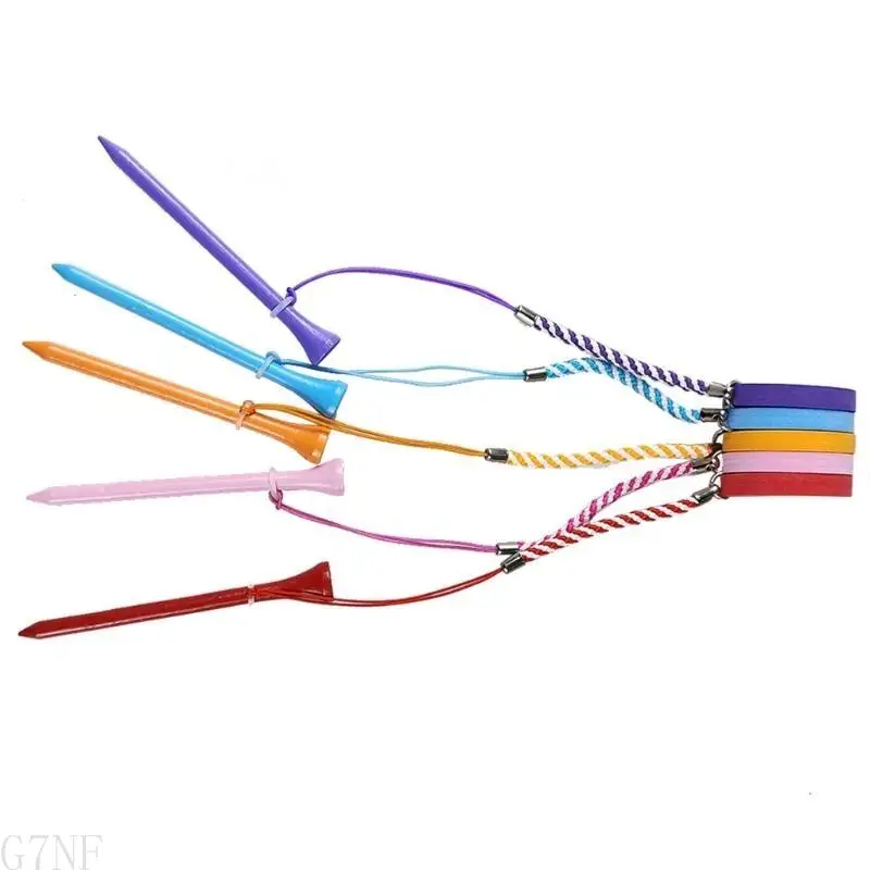 

AP28 Golf Tees with Anti-loss Rope and Fashion Printing Funny Pattern Round Pendant Golf Ball Holder Golf Gift