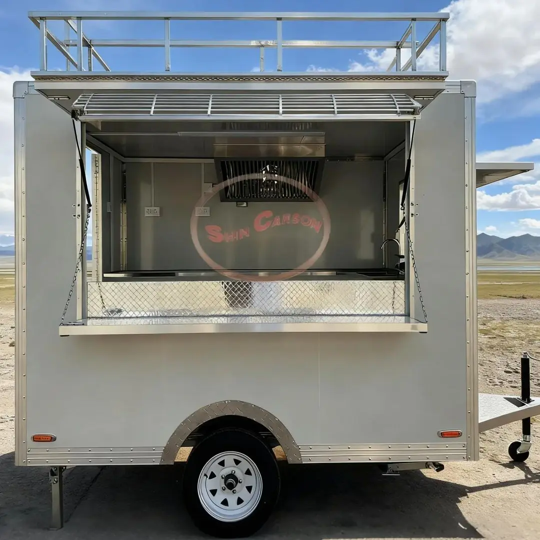 High-Load-Bearing Heavy-Duty Towing Food Trailer for Outdoor Street Commercial Snack Cart Mobile Fast Food Vending Truck