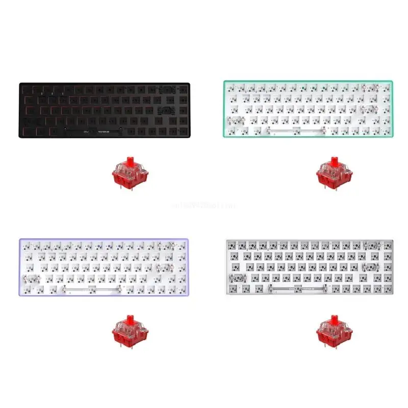 Tester68 68key Customized Mechanical Wireless Keyboard 2.4G Bluetooth-compatible Dropship