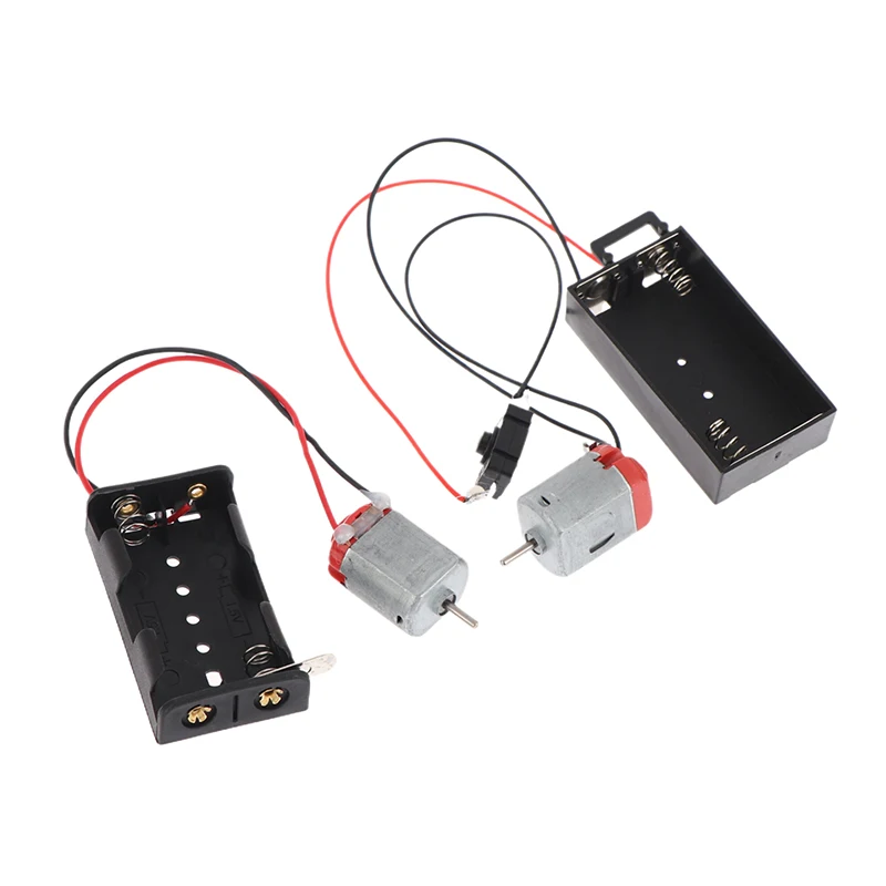130 Motor Kit With 2x Battery Storage Case And Switch 16500 RPM Mini Student DIY Electronic Motor Circuit Models Kit