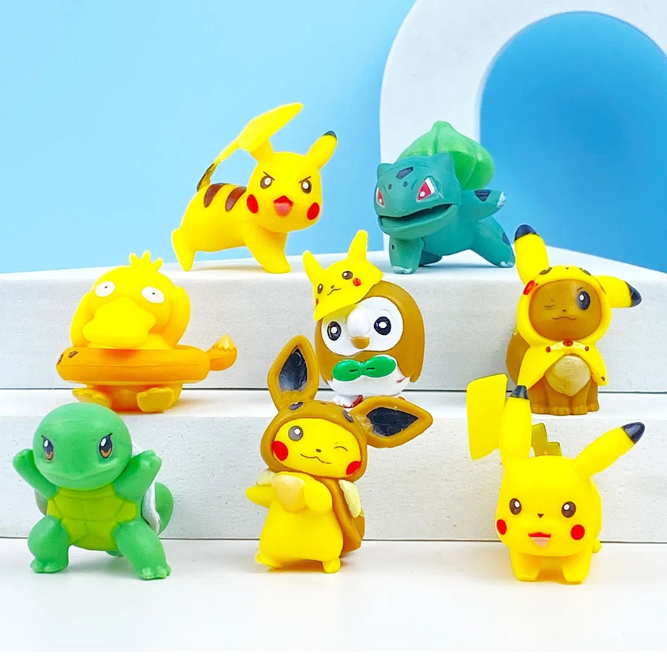 انفجارات الحيوانات الأليفة قزم سلسلة صغيرة 8/مجموعة اليد بيكاتشو السنجاب دمية جمع سطح المكتب كعكة مجوهرات الأطفال الكبار هدايا عيد #5