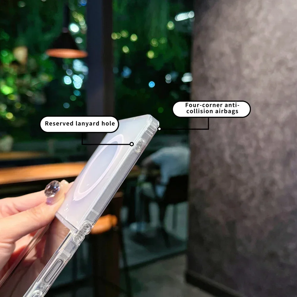 جديد كول اللون Ins الرياح ماتي التدرج Pc + tpu قوس قزح حافظة هاتف مغناطيسية مناسبة لهاتف سامسونج جالاكسي Zflip 7 6 5 4 3