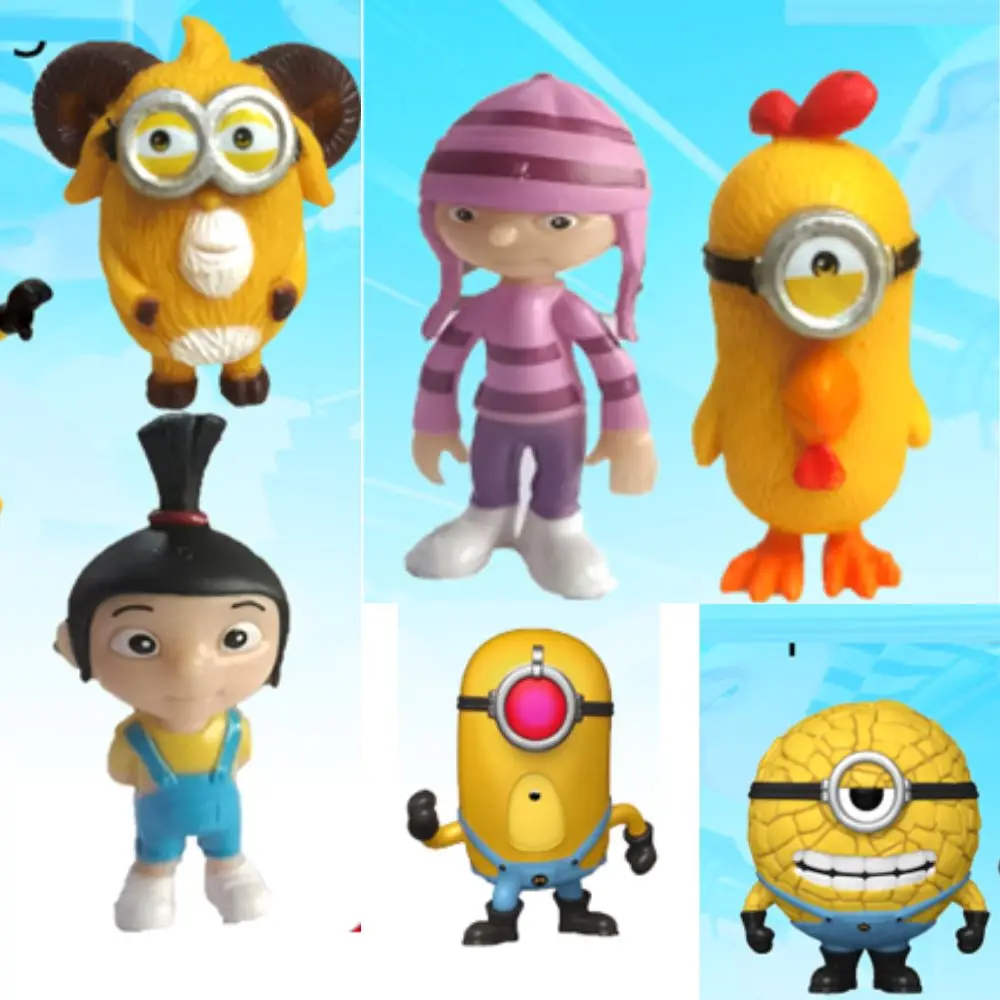 12Pcs/Set kawai Miniones Figurines Toys 3D Eye Despicable Miniones Action Figures Classic Toys Xmas Gifts for Children ﻿