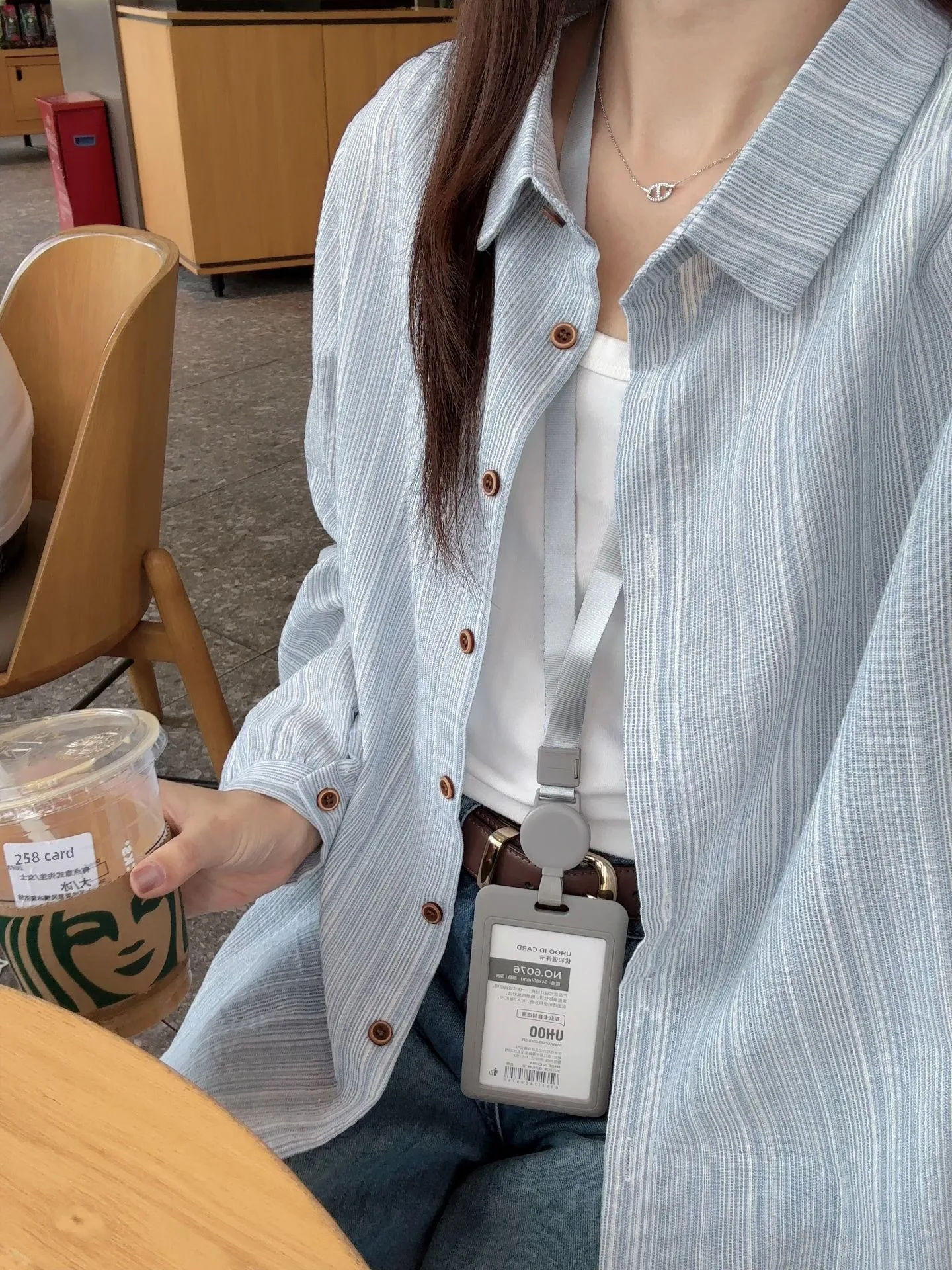 

plus Size Women's Blue Striped Shirt Korean Style Spring Atmosphere Thin Long Sleeve Sun Protection Shirt Comfortable Breathable