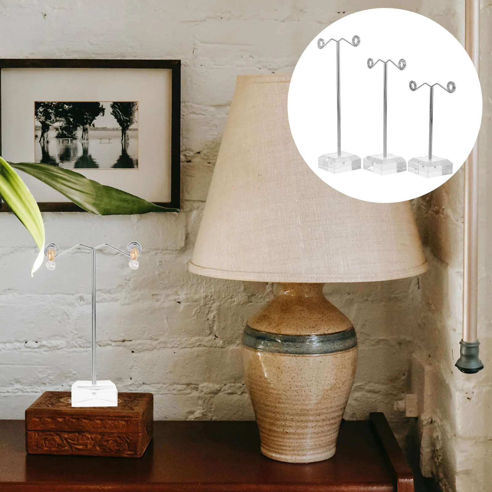 

3 шт., подставка для сережек, акриловый держатель для ювелирных изделий, органайзер, стойка для хранения шпилек, столешница, настольный держатель для ювелирных изделий