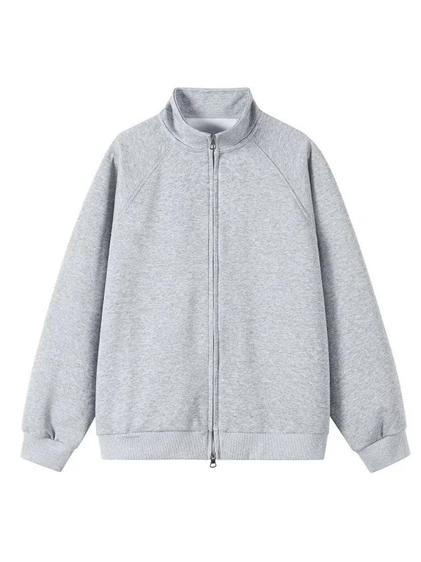 plus Size 300 Pounds Casual Style Stand Collar Double Zipper Men's Sweatshirt Loose Fit Autumn Winter Unisex Outerwear