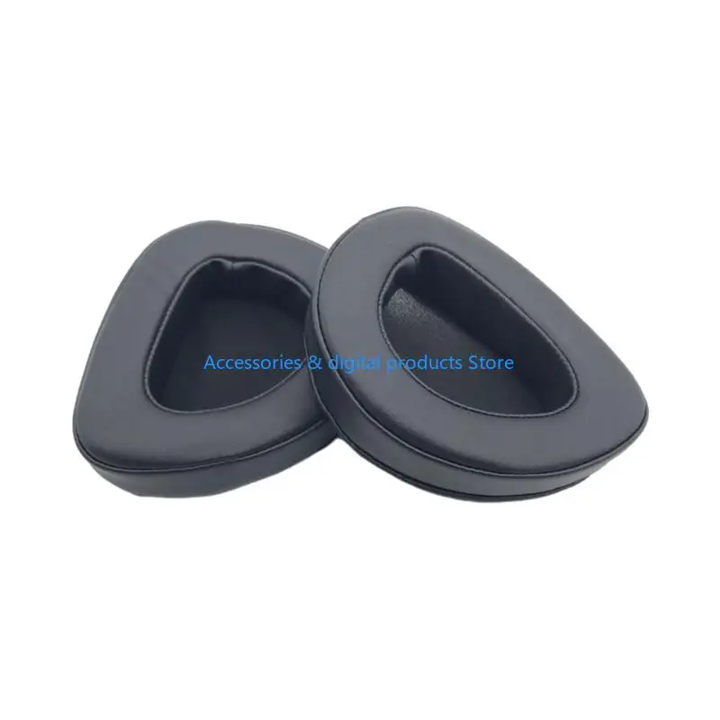 

77JD 1Pair Protein Leather Ear Pads For ROG DeltaS Gaming Headphones Elastic Mesh Earpads Ear Pads Sponge Cushion Cover