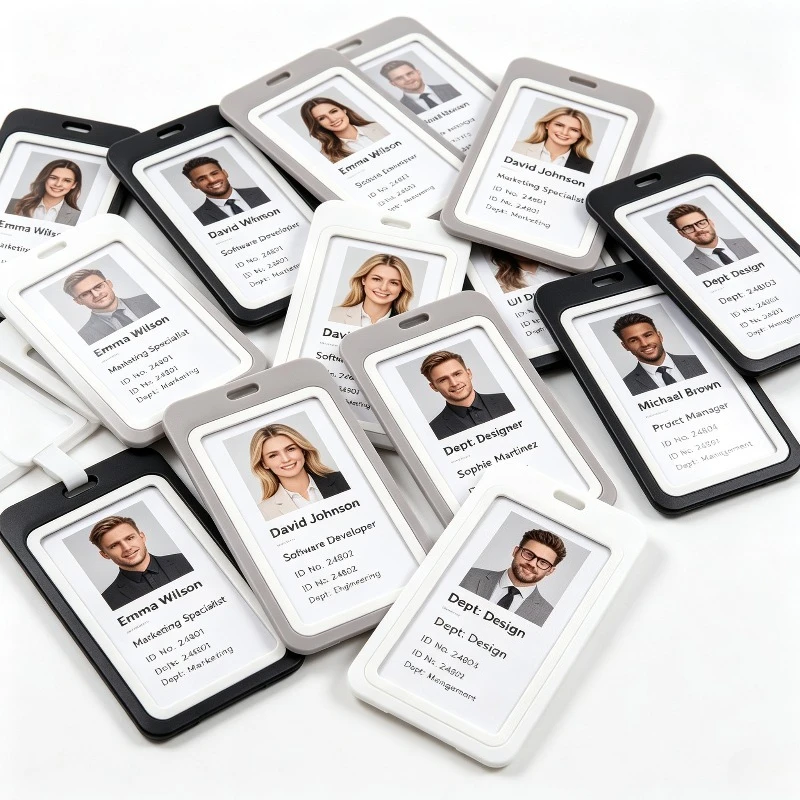 Working Permit Case ID Card Holder Plastic Pass Work Card Cover Sleeve for Staff Nurse Lanyard Badge Reel Exhibition Name Tag