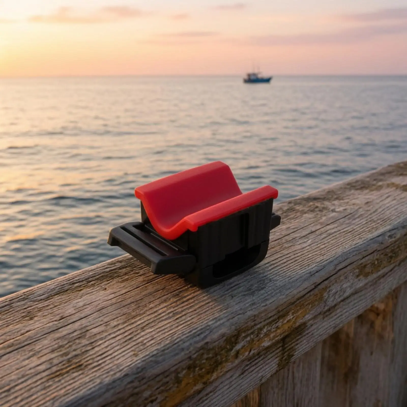 Quick Release Clamp Style Fishing Rod Holder with Silicone Padding for Boat Railing and Round Tube