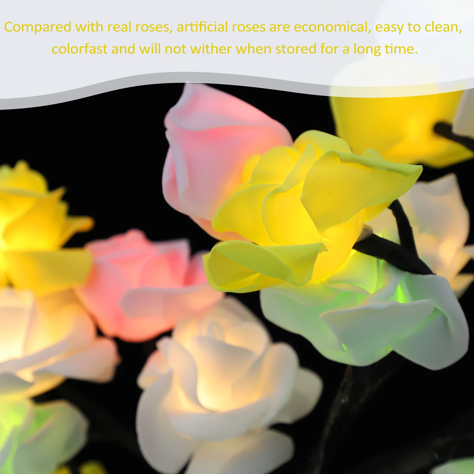 

LED Rose Flower Tree Night Lamp Exquisite Design Romantic Atmosphere Decorative Light for Bedroom Desktop Rose Flower Tree Light