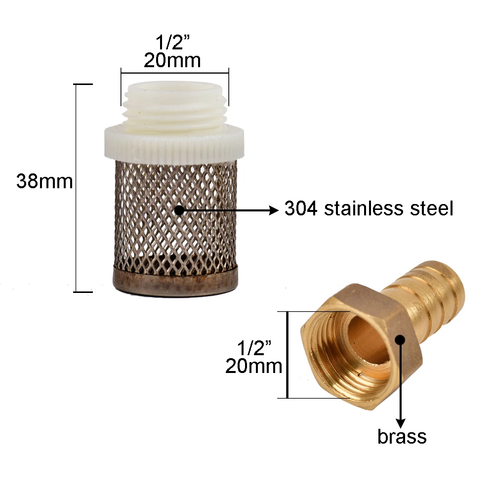 6-19mm Stainless Steel Mesh Filter Garden Irrigation Pump Protection Hose Filter Water Cleaning Mesh Brass Filter