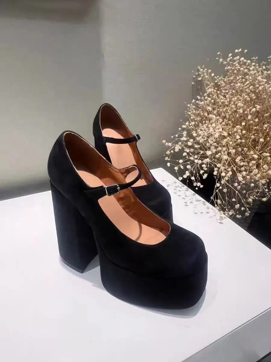 Damen High Heels, elegante Pumps, Damenschuhe aus PU-Leder, klobige Plateausohle, Punk-Stil, eckige Zehenpartie, Party- und Abschlussball-Sandalen, modische Outdoor-Schuhe für Damen. – Detail 7