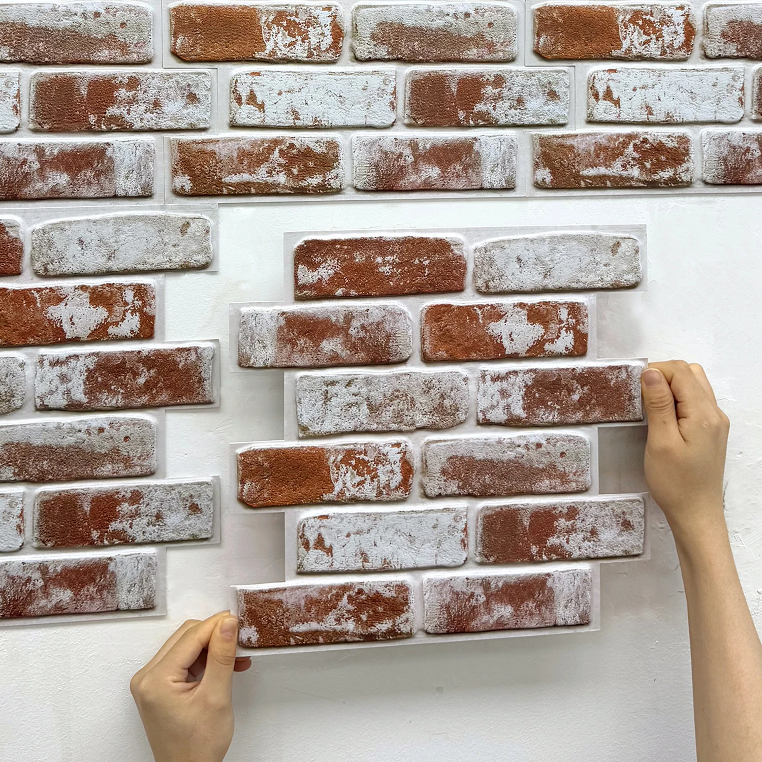 10 sztuk naklejek ściennych 3D z cegły Samoprzylepne panele ścienne ze sztucznej cegły, matowe, wodoodporne, 30 x 30 cm, dekoracja ścienna do salonu i sypialni