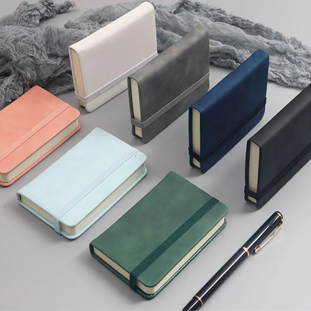 Retro Portable College Pocket Diary Book A7 Notebook Mini  Notebook Fruit Color Study Work Notebook Thick Leather Mini Word Book