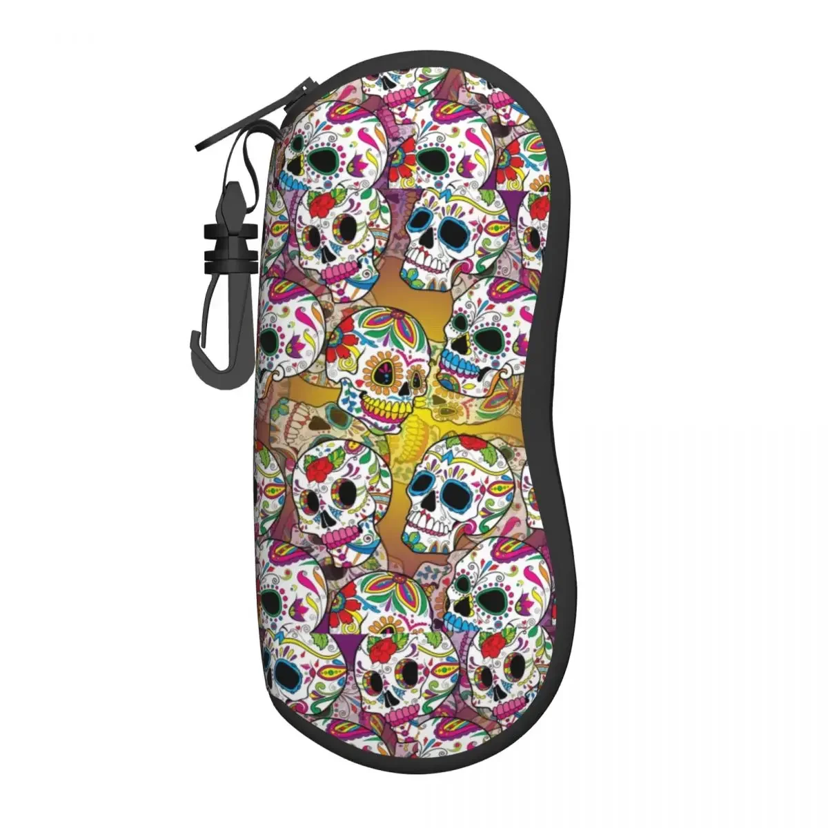 

Sugar Skulls Glasses Case Portable Glasses Protector Print Eyeglasses Box