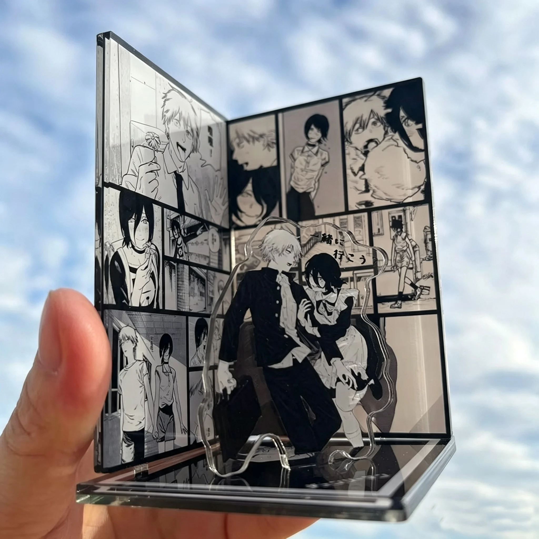 Anime Character Denji and Reze Acrylic Standee Desk Decor Cosplay Display Prop Collectible Ornament Gift