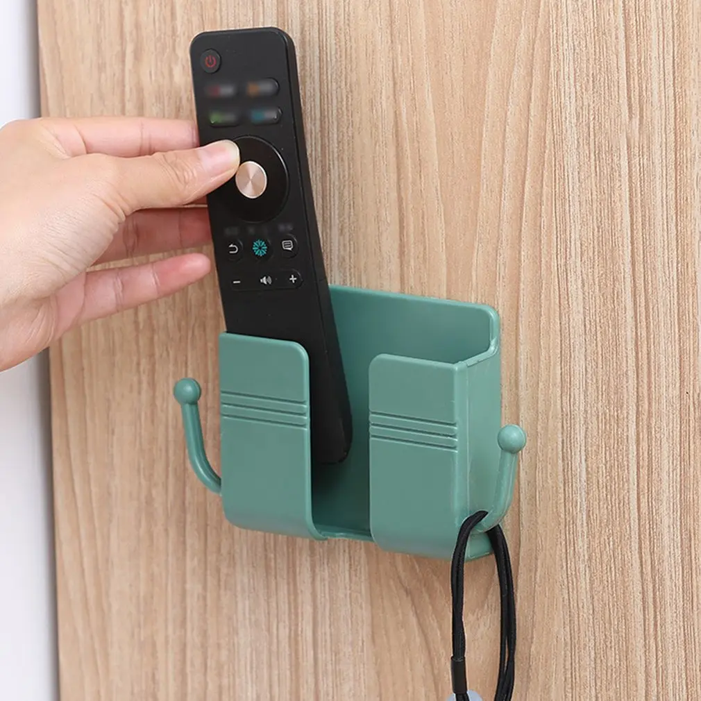 Wall Mounted Phone Charging Bracket Storage Rack TV Air-conditioning Remote Control Board Storage Box Bedside Plug Organizer