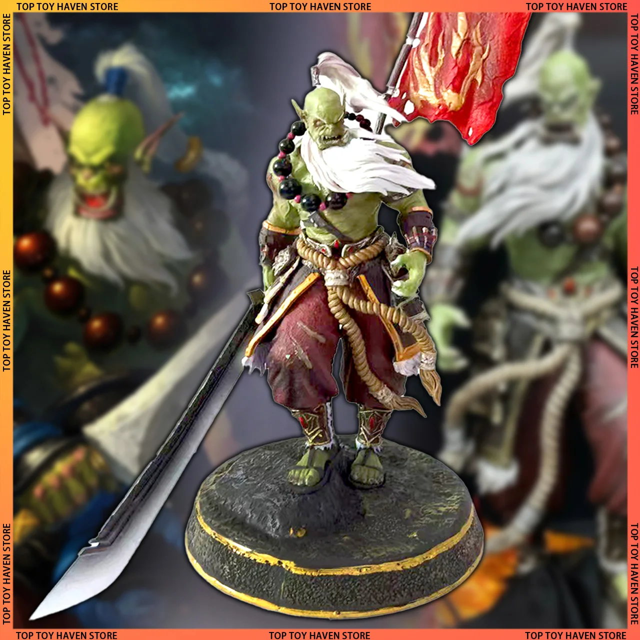 

World of Warcraft Orc Figure 40cm Blade Master Guardian of the Horde Model Collection Decor Toy Gift Action Figure Collectible