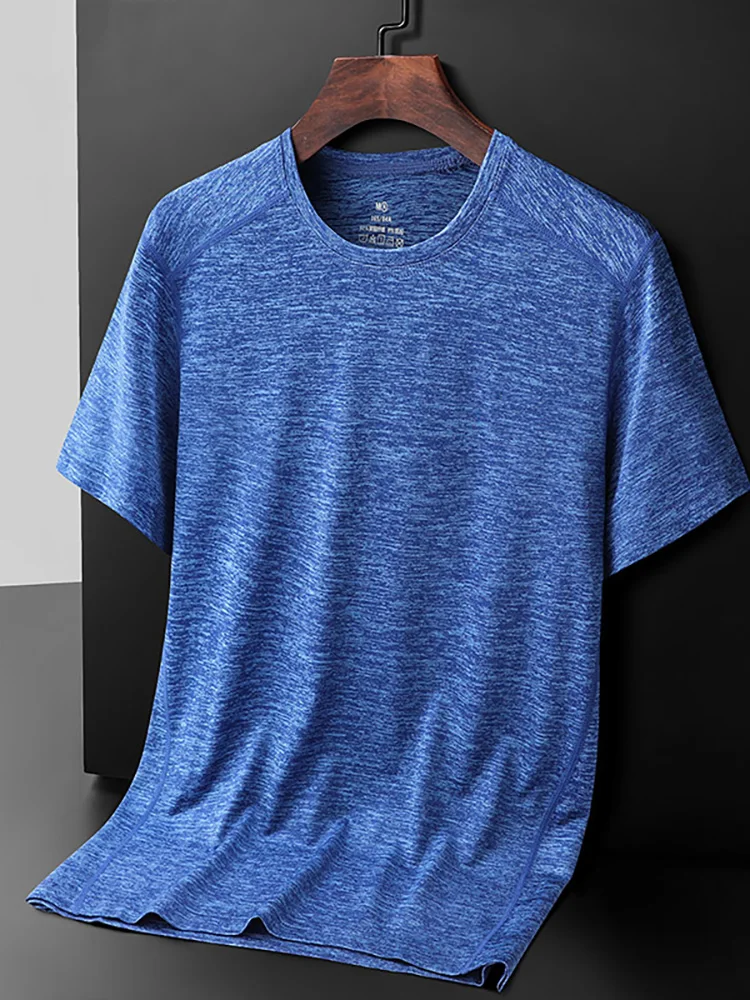 2022 New Large Size 6xl 7xl 8xl Mens T Shirt Breathable  Quick Drying Cool Summer T-shirts Sporting Outdoor Ice Silk Tee Tops