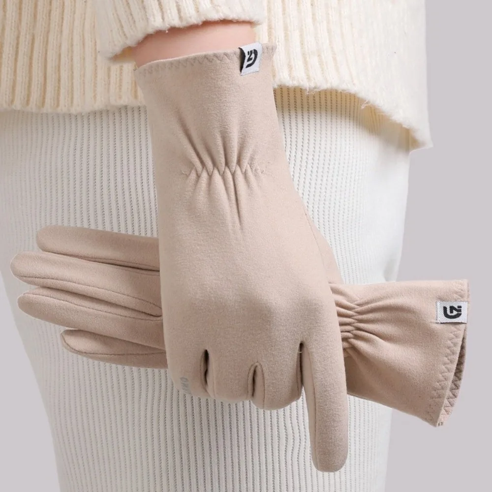 New Dralon Winter Gloves Warm Full Finger Driving Mittens Coldproof Windproof Full Finger Gloves Autumn and Winter