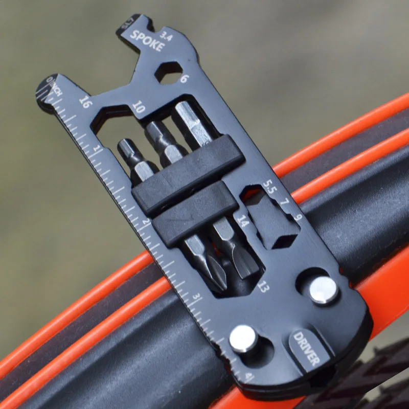 24 In 1 Multi Outdoor Bicycle Repair Tool Activity Spanner Combination Wrench Screwdriver Tool Set Pocket Keyring Hex Wrench Bik
