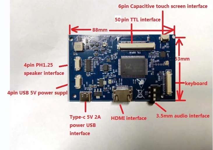 Imagem -02 - Yqwsyxl-tela Lcd Driver Control Board Touch Screen Monitor Digitalizador Compatível com Hdmi Áudio 1024x600