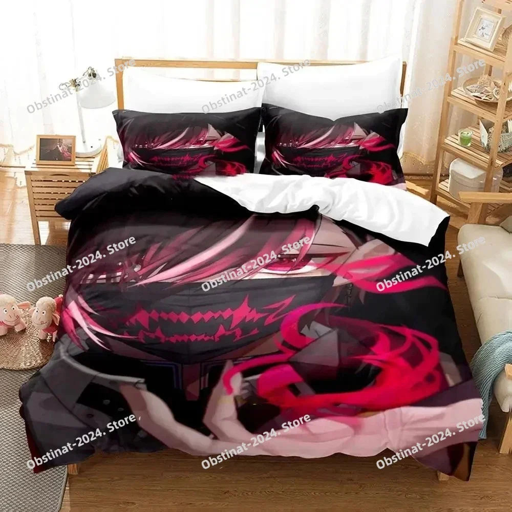 

Anime Ver Vermillion NIJISANJI EN Printed Bed Set Duvet Cover Pillowcase Bedding Set Bed Linen Sheet Quilt Full Queen King Size