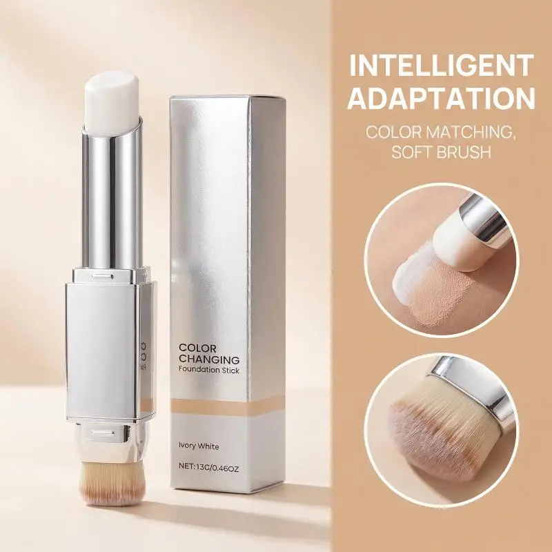 Ivory White Two-In-One Color-Changing Foundation Stick, Light And Thin Texture, Moisturizing, Matte