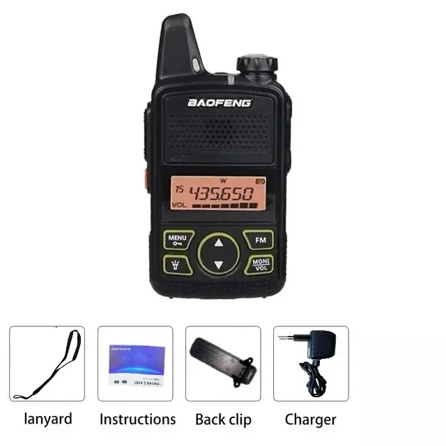Baofeng  BF-T1 UHF 400-470MHz Portable 5W Two Way Radio1500mAh 20CH Transceiver Walkie Talkie For Kids Gifts