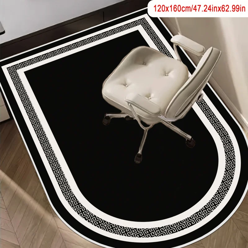 VIKAMA Minimalist Arch Carpet Non Slip Wear Resistant Office Study Swivel Chair Mat Bedroom Vanity Rug Home Decor