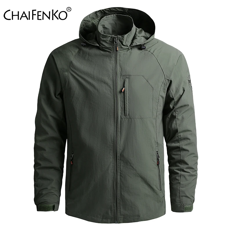 Men Outdoor Hiking Jackets Waterproof Hooded Windbreaker Coat Men 2024 Autumn New Casual Jacket Mountaineering Jackets Men 5XL