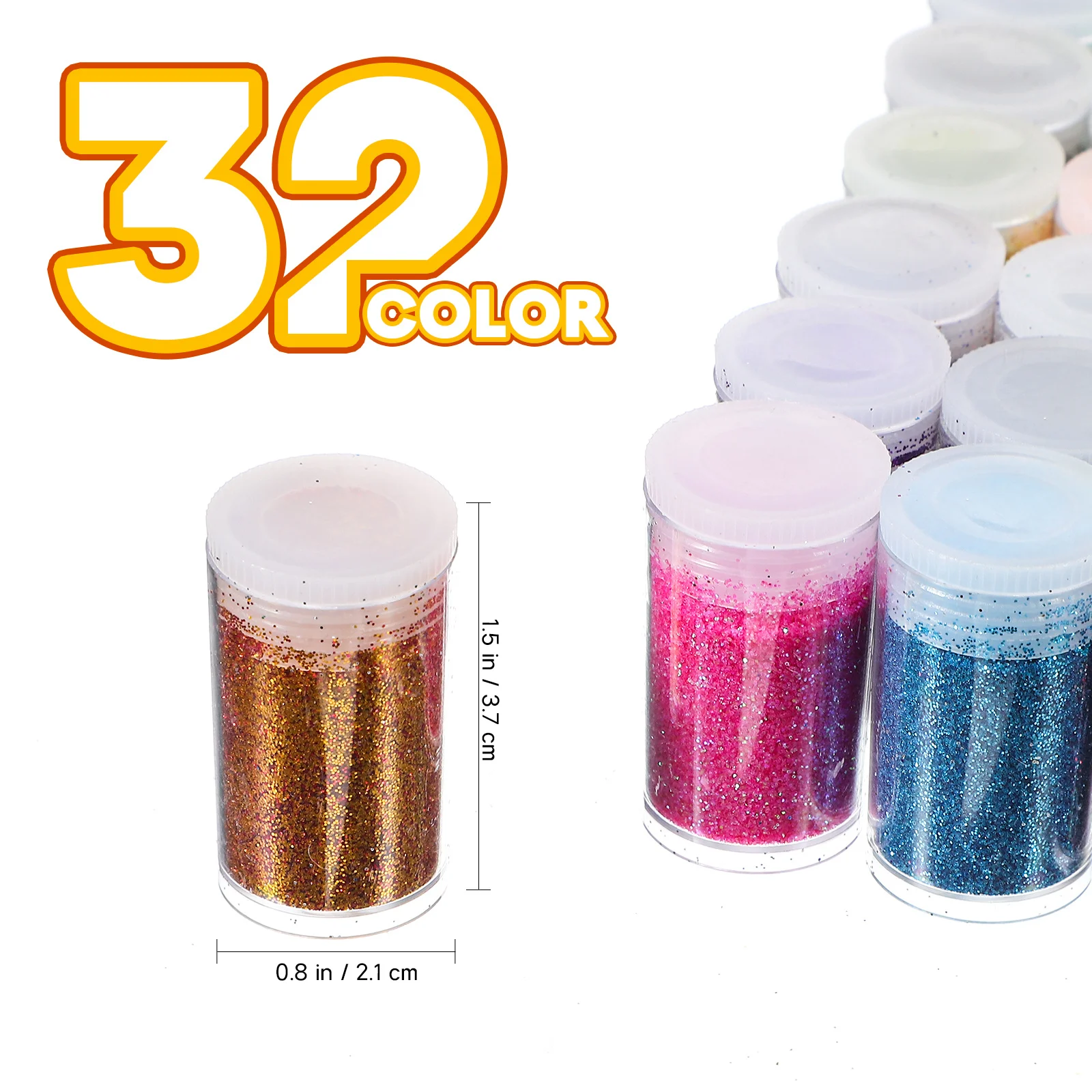 32개입 미세 글리터 병 다양한 글리터 파우더 공예 프로젝트용 레진 아트 벽화 네일 장식 선물 세트