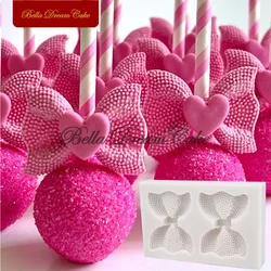 Molde de silicona con diseño de lazo pequeño 3D para cupcakes, molde de Chocolate Fondant, modelo de arcilla DIY, herramientas de decoración de pasteles, utensilios para hornear