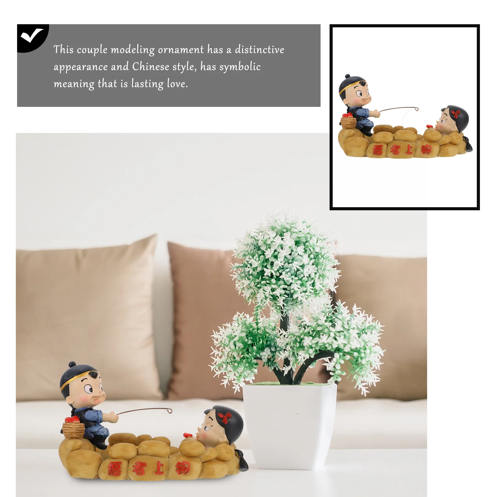 

Distinctive Resin Married Couple Crafts Easy Clean Maintain Wedding Bedroom Office Study Decor Resin Couple Statue