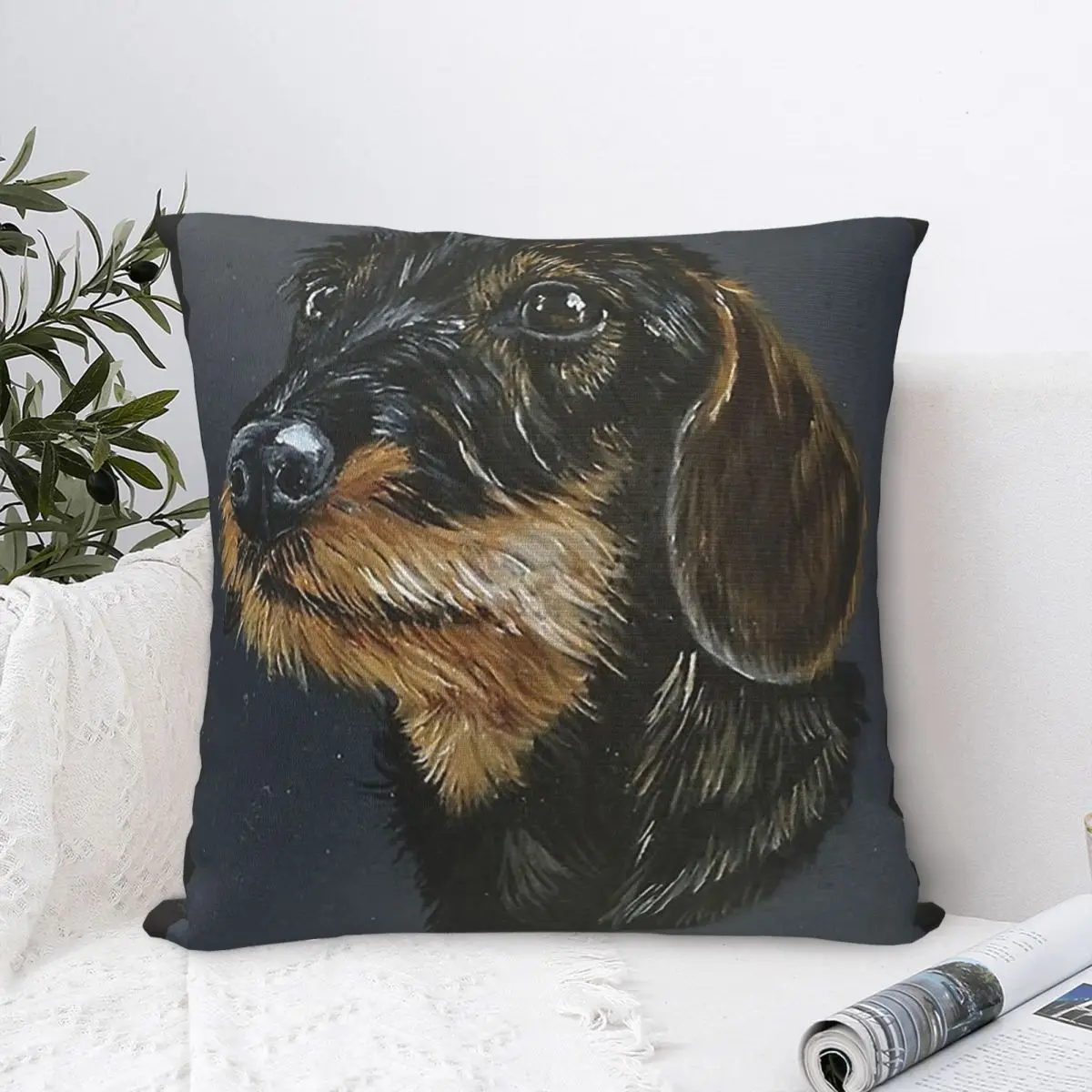 Dachshund With Hard Bristles Pillow Cases Sausage Dog Lover Cushion Covers Decorative Throw Pillow Case Cover for Sofa 45x45cm